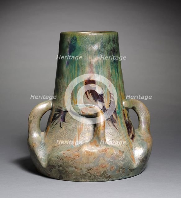 Vase, c. 1890. Creator: Lucien Lévy-Dhurmer (French, 1865-1953); Factory of Clément Massier (French).