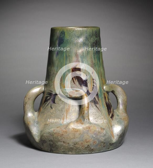 Vase, c. 1890. Creator: Lucien Lévy-Dhurmer (French, 1865-1953); Factory of Clément Massier (French).