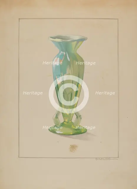 Vase, c. 1937. Creator: Elizabeth Dimling.
