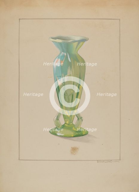 Vase, c. 1937. Creator: Elizabeth Dimling.