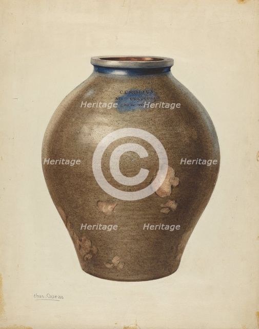Vase, c. 1940. Creator: Charles Caseau.