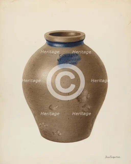 Vase, c. 1940. Creator: John Tarantino.
