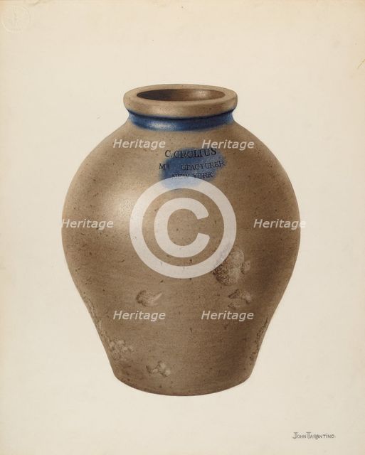 Vase, c. 1940. Creator: John Tarantino.