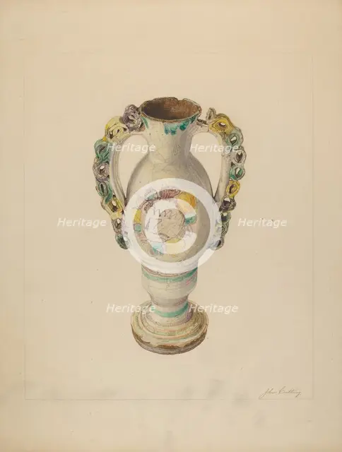 Vase, c. 1941. Creator: John Cutting.