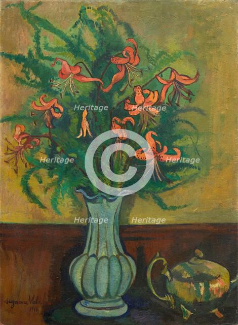 Vase de Fleurs et Théière, 1916. Creator: Valadon, Suzanne (1865-1938).