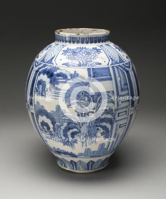 Vase, Delft, c. 1660/80. Creator: Delftware.