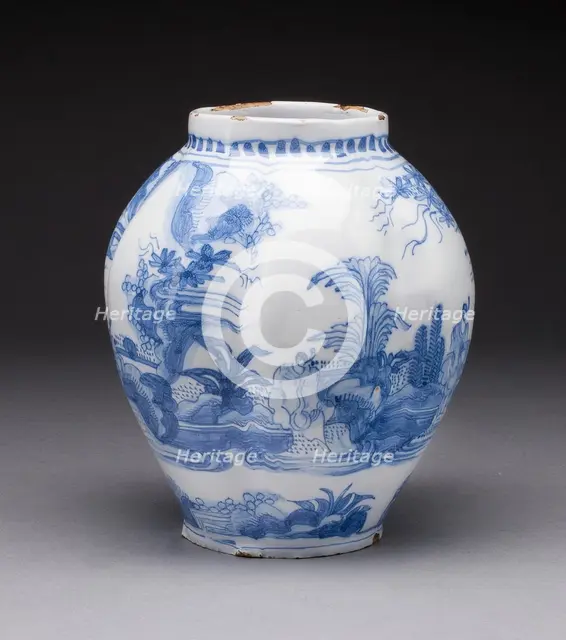 Vase, Delft, c. 1700. Creator: Delftware.