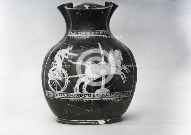 Vase depicting chariot race, Greek, c1955. Creator: Arthur Charles Kirby Ware.