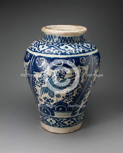 Vase Depicting a Phoenixlike Bird, 1700/50. Creator: Unknown.