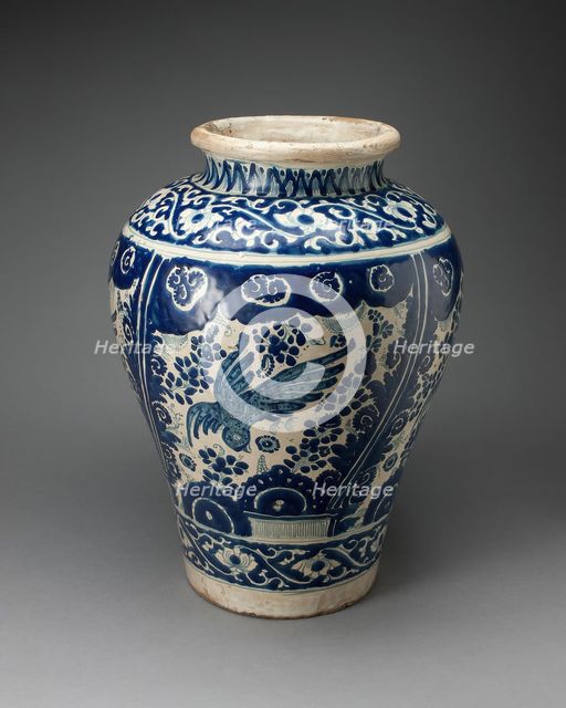 Vase Depicting a Phoenixlike Bird, 1700/50. Creator: Unknown.