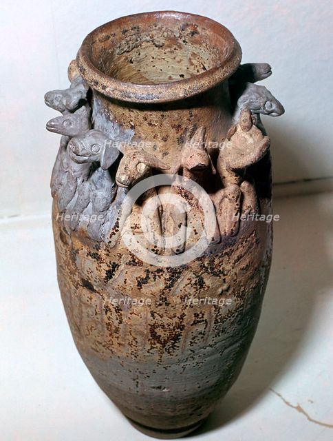 Vase depicting the animals of the Chinese zodiac, 6th century. Artist: Unknown