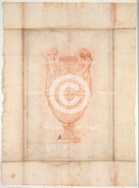 Vase Design for Suite of Vases: Plate 27, 1746. Creator: Jacques François Saly (French, 1717-1776).
