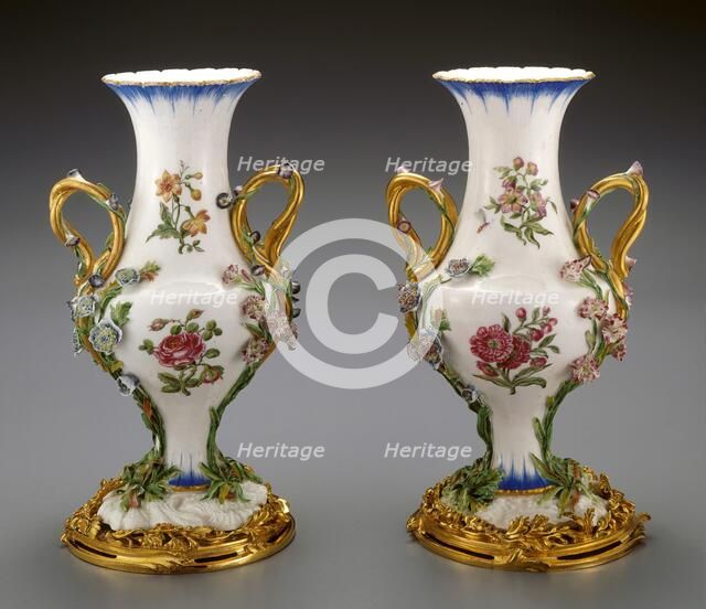 Vase Duplessis, vase about 1752, gilt bronze mount late 19th century. Creators: Jean-Claude Duplessis, Vincennes Porcelain Manufactory.