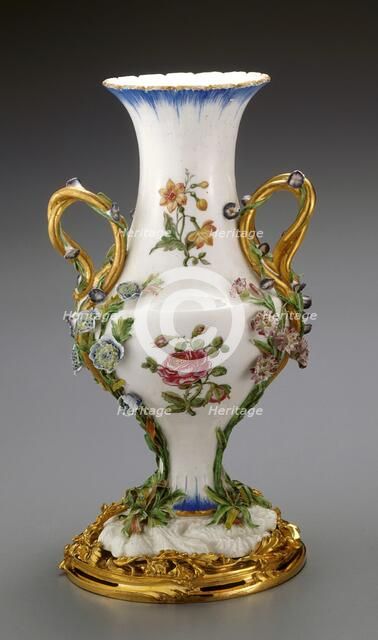 Vase Duplessis, vase about 1752, gilt bronze mount late 19th century. Creators: Jean-Claude Duplessis, Vincennes Porcelain Manufactory.