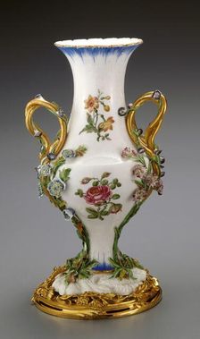 Vase Duplessis, vase about 1752, gilt bronze mount late 19th century. Creators: Jean-Claude Duplessis, Vincennes Porcelain Manufactory