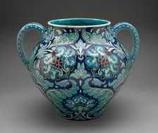 Vase, England, c. 1885. Creators: William de Morgan, Fred Passenger