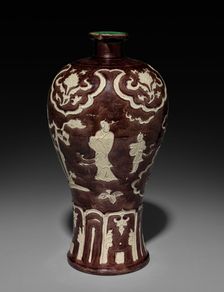 Vase: Fahua ware, late 15th Century. Creator: Unknown