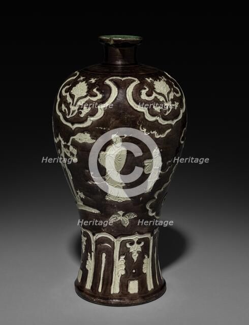 Vase: Fahua ware, late 15th Century. Creator: Unknown.