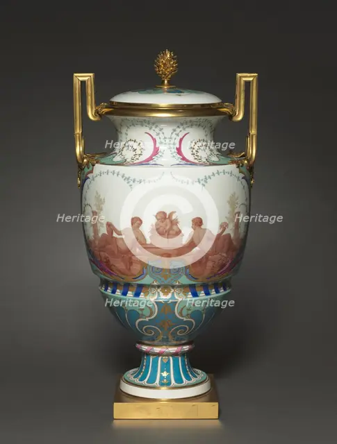 Vase, Feuille dEau, 1858-1862. Creator: Sèvres Porcelain Manufactory (French, est. 1740); Paul Marie Roussel (French, 1804-1877); Emile Renard (French).