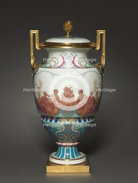 Vase, Feuille dEau, 1858-1862. Creator: Sèvres Porcelain Manufactory (French, est. 1740); Paul Marie Roussel (French, 1804-1877); Emile Renard (French).