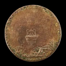 Vase in a Landscape [reverse], 1554. Creator: Master IAC. URB.