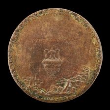 Vase in a Landscape [reverse], 1554. Creator: Master IAC. URB.