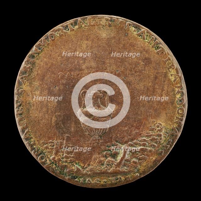 Vase in a Landscape [reverse], 1554. Creator: Master IAC. URB..