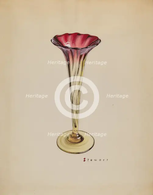 Vase (Morning Glory), c. 1937. Creator: Robert Stewart.