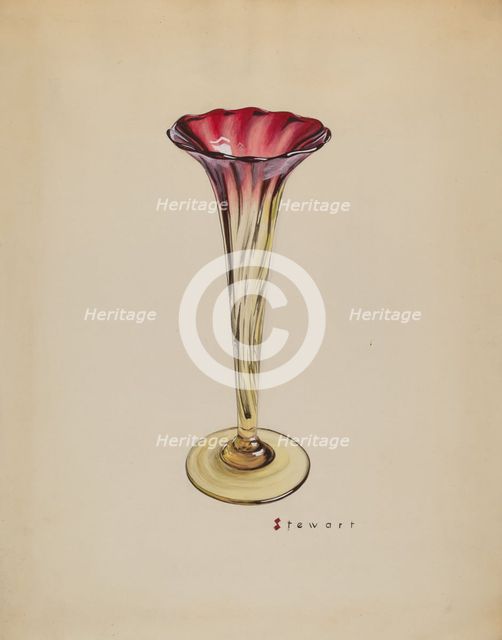 Vase (Morning Glory), c. 1937. Creator: Robert Stewart.
