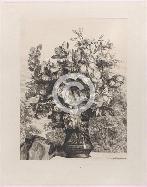 Vase of Flowers, 1862. Creator: Jules-Ferdinand Jacquemart.