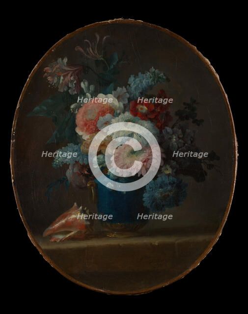 Vase of Flowers and Conch Shell, 1780. Creator: Anne Vallayer-Coster.