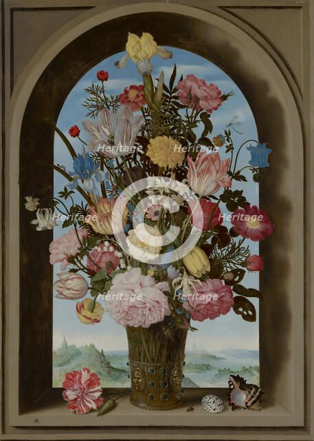 Vase of Flowers in a Window, c1593-1621. Creator: Ambrosius Bosschaert the Elder.