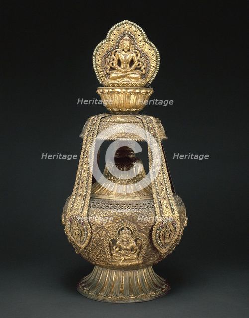 Vase of Longevity (Kalasha) with Buddha Amitabha, 17th century. Creator: Unknown.