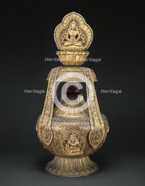 Vase of Longevity (Kalasha) with Buddha Amitabha, 17th century. Creator: Unknown.