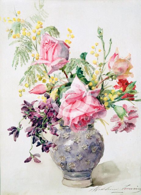 'Vase of Roses', c1865-1928. Artist: Madeleine Jeanne Lemaire
