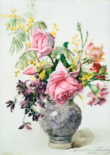 Vase of Roses c1865-1928. Artist: Madeleine Jeanne Lemaire