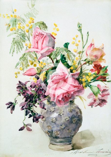 'Vase of Roses', c1865-1928. Artist: Madeleine Jeanne Lemaire
