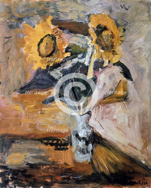 'Vase of Sunflowers' , c1898-1899. Creator: Henri Matisse.