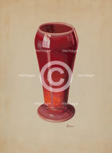 Vase (Opaque Glass), c. 1936. Creator: Robert Stewart.