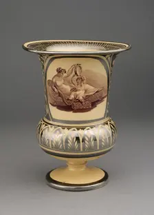 Vase (part of a Garniture of 5 Vases), Leeds, c. 1820. Creator: Unknown