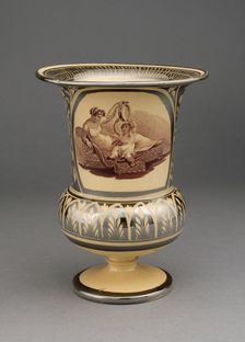 Vase (part of a Garniture of 5 Vases), Leeds, c. 1820. Creator: Unknown