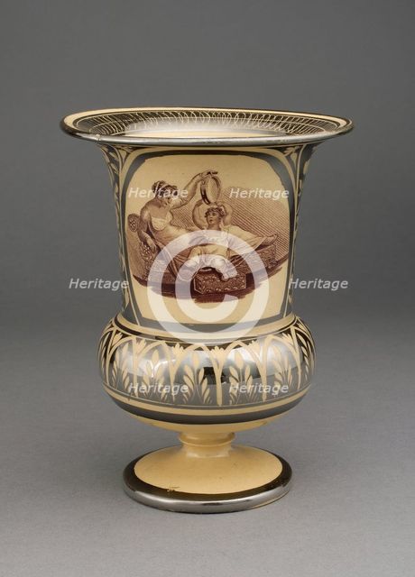 Vase (part of a Garniture of 5 Vases), Leeds, c. 1820. Creator: Unknown.