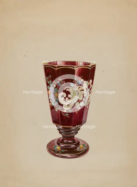 Vase (Ruby Glass), c. 1936. Creator: Ralph Atkinson.