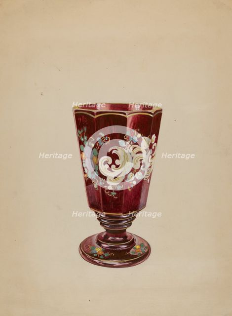 Vase (Ruby Glass), c. 1936. Creator: Ralph Atkinson.