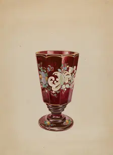 Vase (Ruby Glass), c. 1936. Creator: Ralph Atkinson