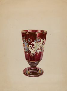 Vase (Ruby Glass), c. 1936. Creator: Ralph Atkinson