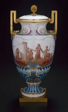 Vase, Sèvres, 1859/60. Creators: Sèvres Porcelain Manufactory, Emile Renaud, Bernard Pine, Paul Roussel