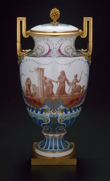 Vase, Sèvres, 1859/60. Creators: Sèvres Porcelain Manufactory, Emile Renaud, Bernard Pine, Paul Roussel