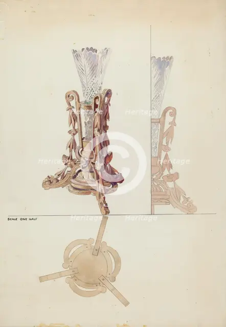 Vase Stand, c. 1936. Creator: Otto E. Hake.