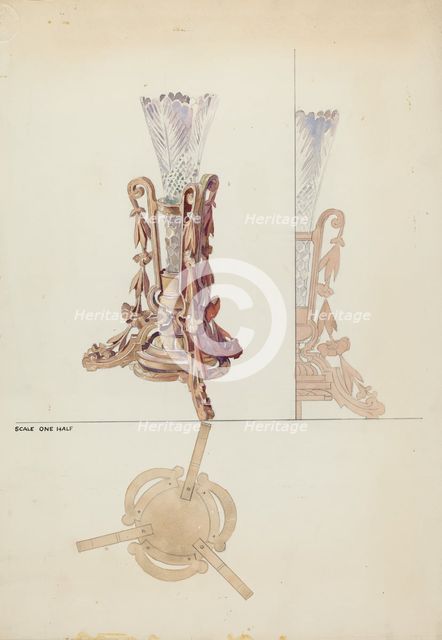 Vase Stand, c. 1936. Creator: Otto E. Hake.